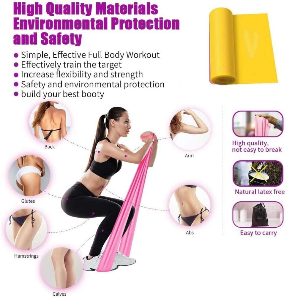 Wearslim Resistance Bands Exercise Elastic Bands Latex Bands for Pilates Yoga Phycial Therapy Rehab Home Gym Workout Fitness, Workout Loops for Booty, Glute, Leg & Thigh Exercising