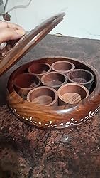 ADA Handicraft Sheesham Wooden Masala Box Cum Kitchen Spice Box with Glass Top and Spoon | Masala Box Spice Box | Spice Box Holder photo review