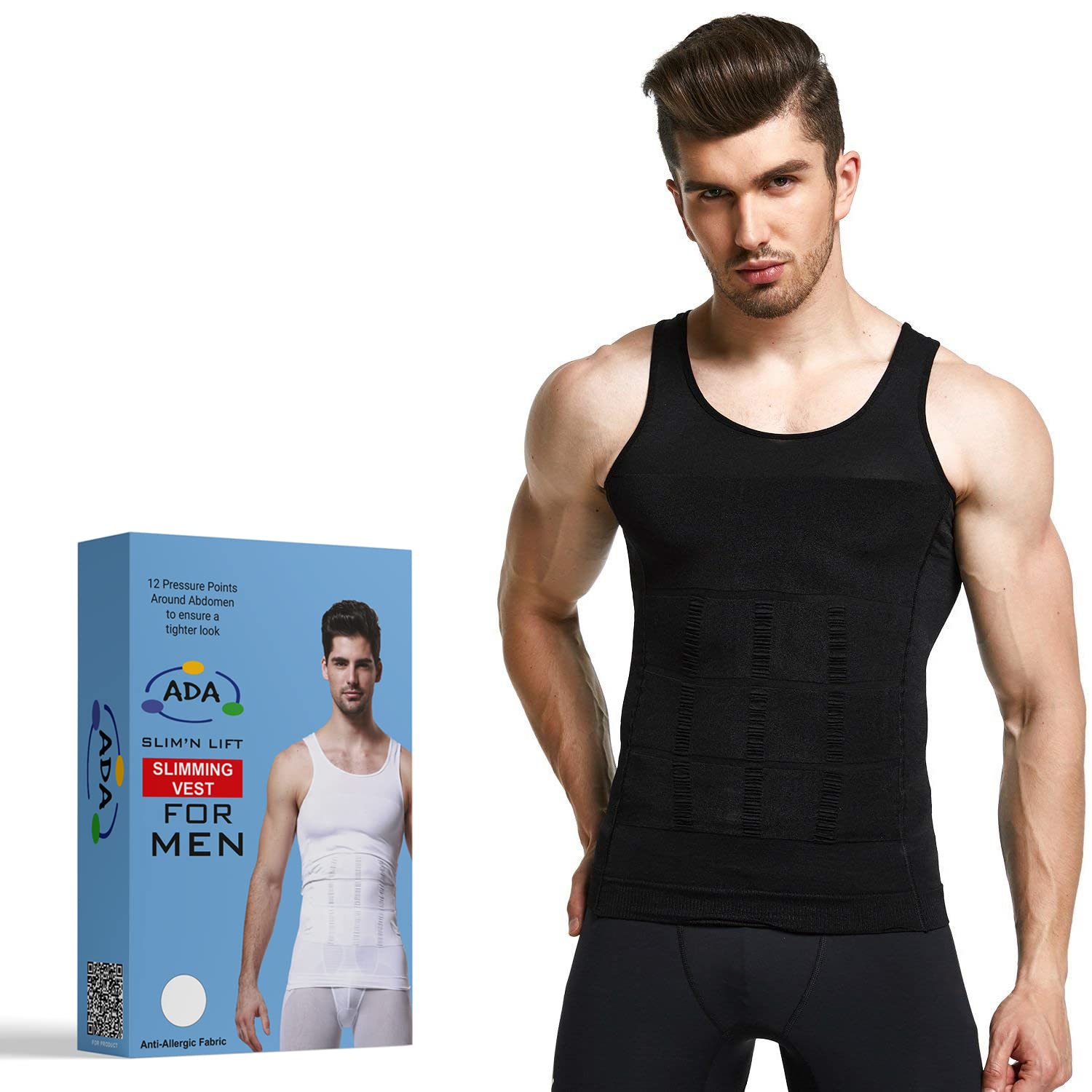 Men Undershirt Slimming Underwear Body Shaper Button Top Shapewear
