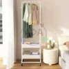 2 Layer Metal Trolley Rack - White